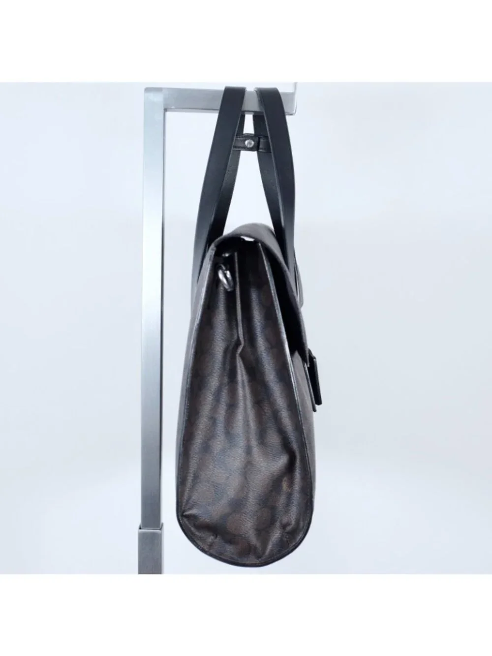 New Mens Coach Flatiron Portfolio Bag Briefcase Signature Canvas Monogram Brown